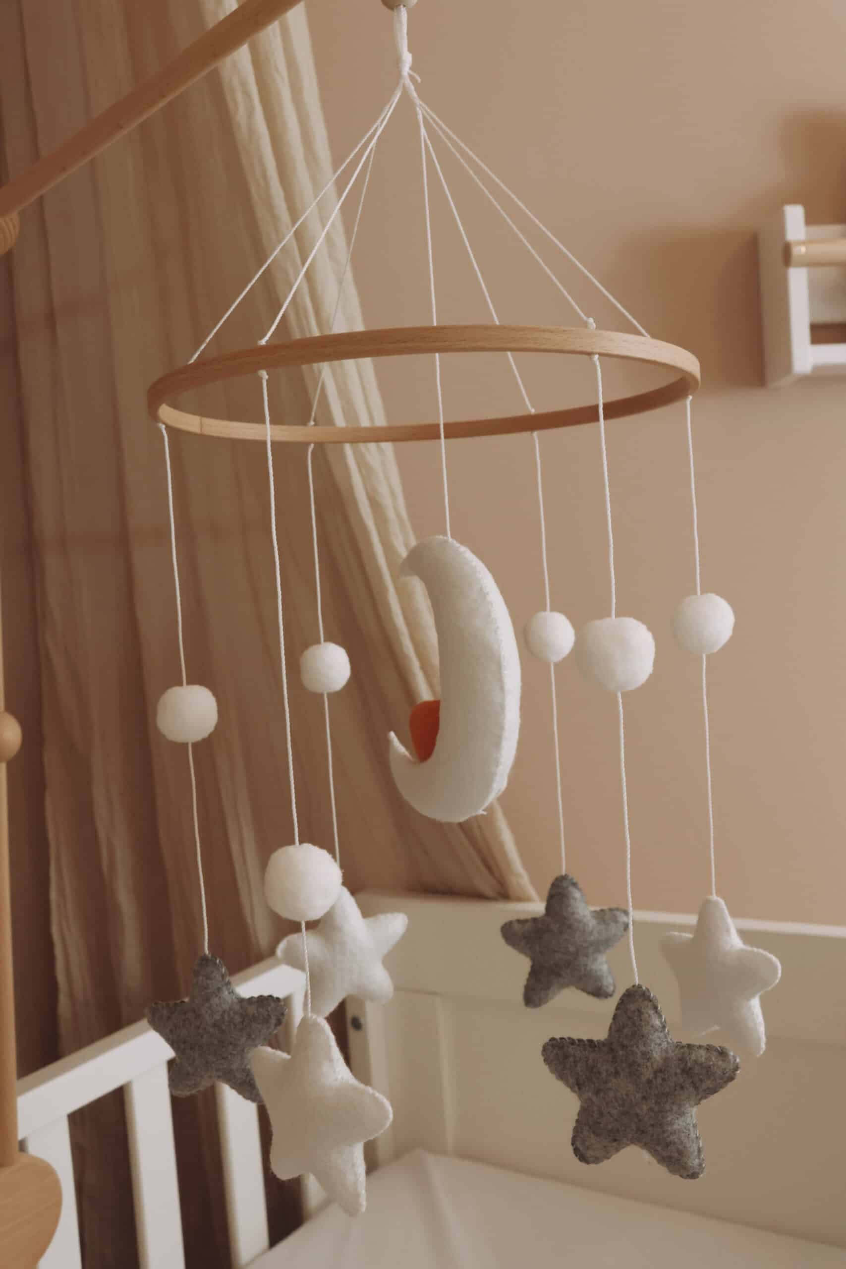 Handmade Sleepy fox baby mobile