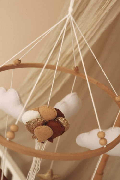 Handmade Bunny baby mobile  bordeaux