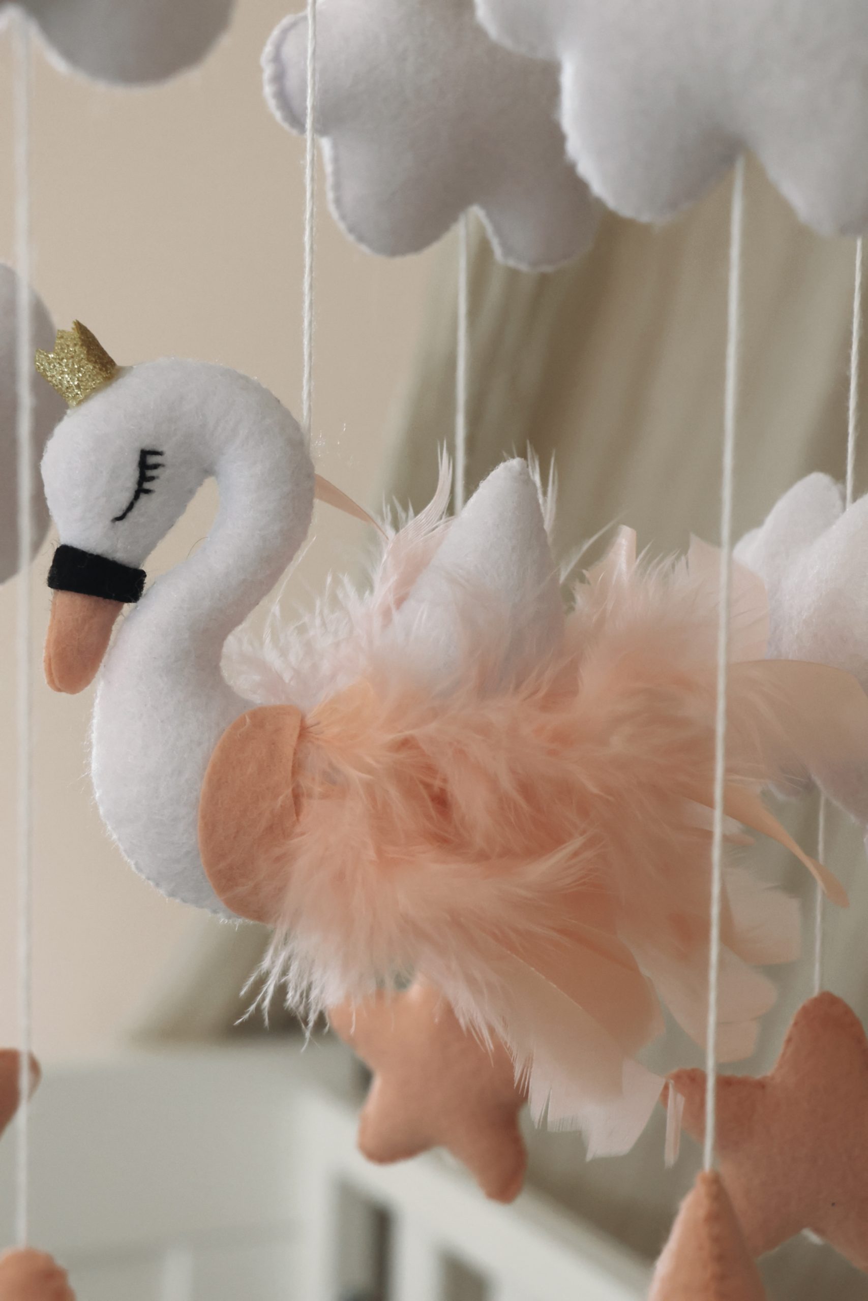 Handmade pink Swan