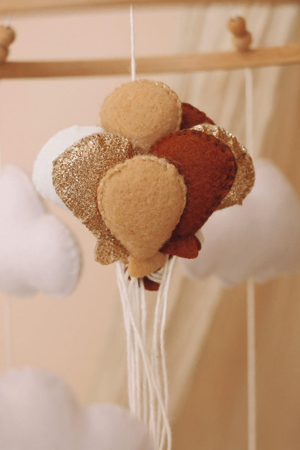 Handmade Bunny baby mobile  bordeaux