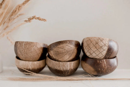 Patterned Coconut Bowls set of 6